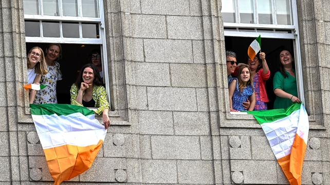 Fans taking advantage of every available viewing position for the homecoming