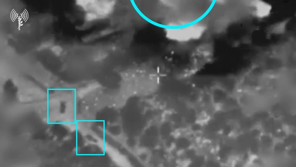 Still image taken from a video released by the Israel Defense Forces. Highlights added by RTÉ.