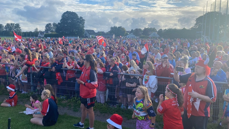Hundreds of supporters gathered at the Cork Camogie grounds on Castle Road to welcome the victorious senior and intermediate teams