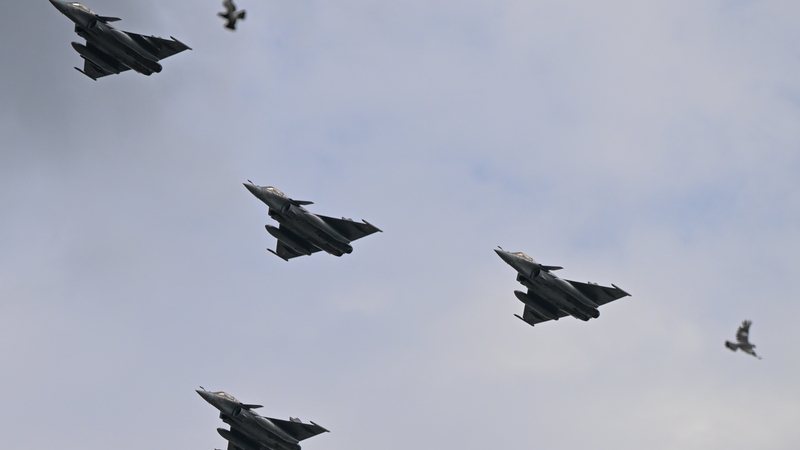 A formation of Rafale fighter jets during this year's Bastille Day parade (file image)