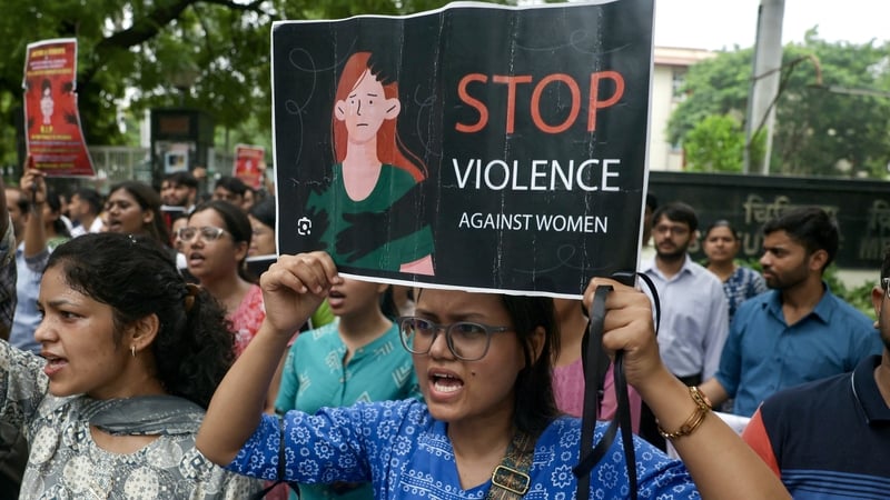 Medical students in Varanasi protest the rape and murder of a 31-year-old medic from Kolkata