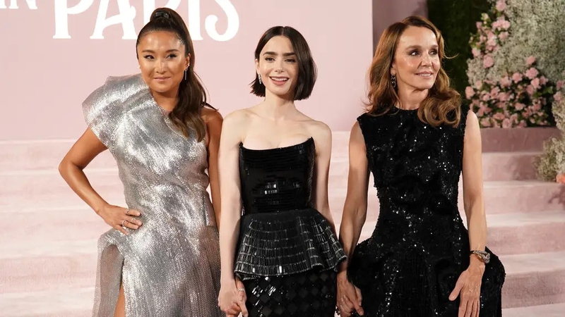 The stars of the show wowed in understated elegance on the lilac carpet (AP/PA)