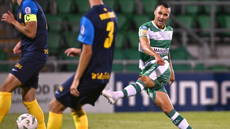 Graham Burke fires home the Rovers winner