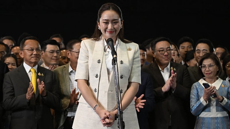 Thailand's new Prime Minister Paetongtarn Shinawatra at a press conference in Bangkok