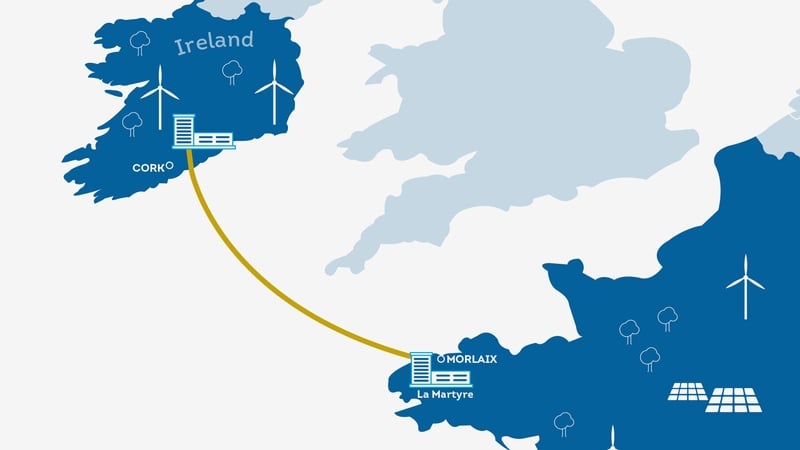 The Celtic Interconnector will be Ireland's first direct electricity interconnection with continental Europe. Map: Réseau de Transport d'Electricité France