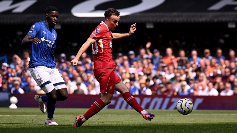 Diogo Jota opened the scoring for Liverpool against Ipswich