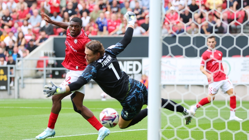Sinclair Armstrong heads home Bristol City's second against Millwall