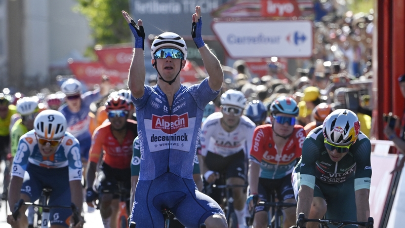 Kaden Groves celebrates his victory