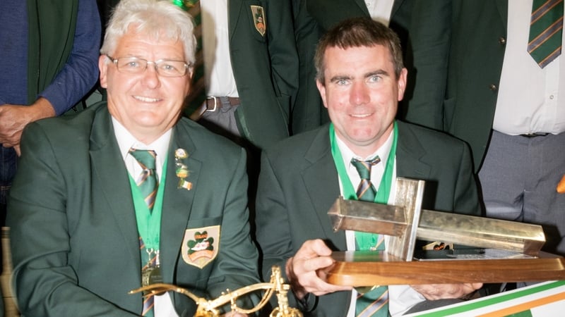 World champions Eamonn Tracey (L) and Ger Coakley celebrating their win in Estonia