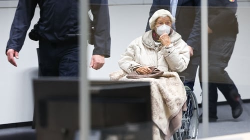 Irmgard Furchner pictured in court in December 2022