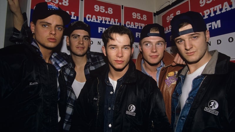 Boyzone, pictured in London in 1994 - (L-R) Keith Duffy, Shane Lynch, Stephen Gately, Ronan Keating, Mikey Graham