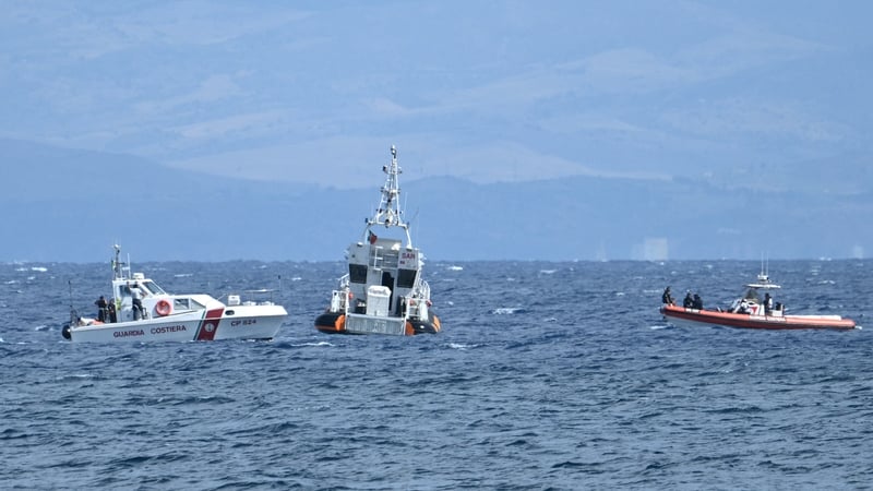 Rescue teams at the site of the shipwreck last week