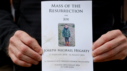 Fr Con Boyle told the funeral mass that Joe was at the farm with his friends on Friday, when in an instant, he was 'taken from us'