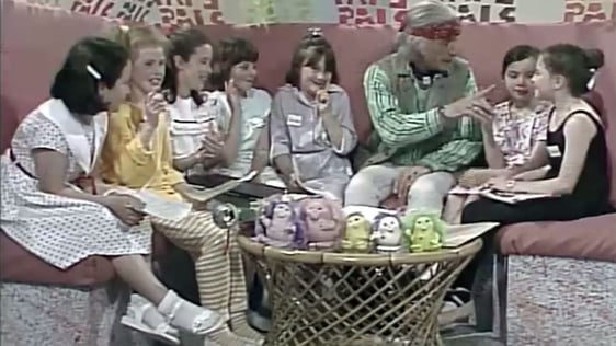 Pat Ingoldsby with schoolgirls from St Nicholas National School, Claddagh, County Galway in 1989.