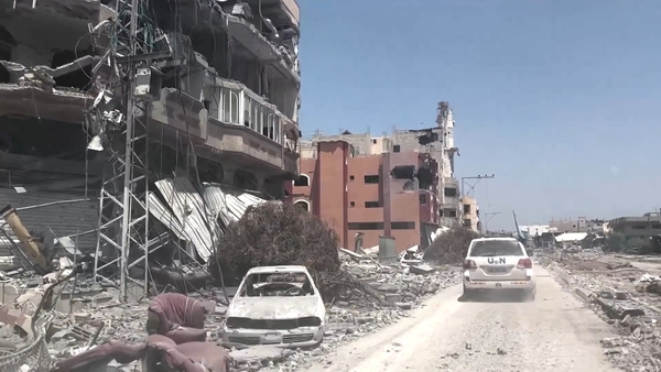 A UN convoy filmed a drive through Gaza City on Saturday (Pic: Louise Wateridge)