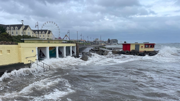 Some overtopping is reported in Galway following high tide this evening