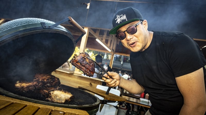 Kwanghi on the grill at The Big Grill.
