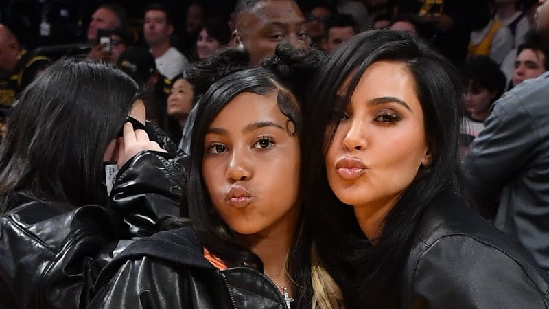 North West and Kim Kardashian. Getty Images.