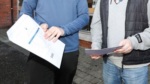 Students receiving their Leaving Cert results last year.