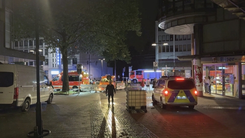 Police and ambulances near the scene of the incident