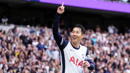 Son Heung-min celebrates his first goal