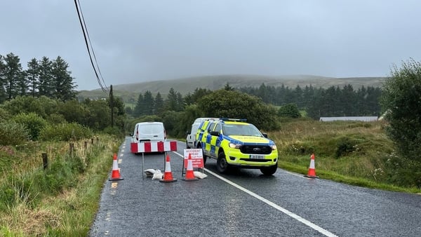Gardaí at the scene on the R240 at Cross, Quigley's Point
