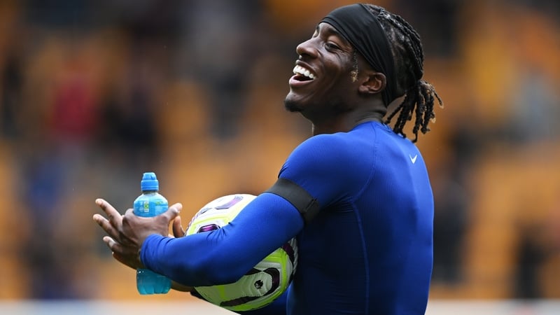 Noni Madueke with the match ball after Chelsea beat Wolves