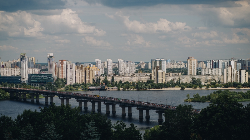 Missile debris came down in three districts of the Ukrainian capital during rush hour (file pic)