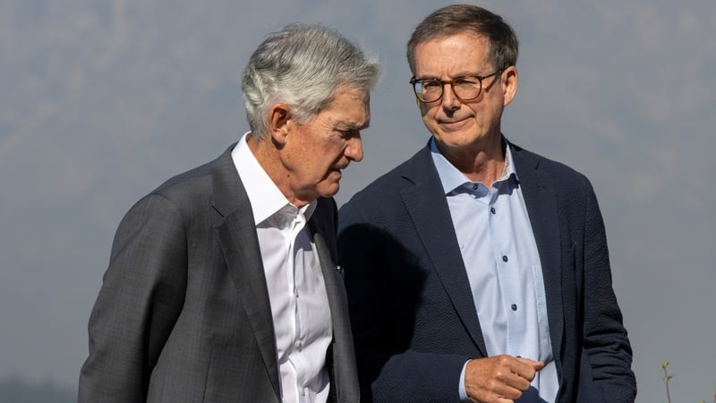 Jerome Powell, chairman of the US Federal Reserve (left) and Tiff Macklem, governor of the Bank of Canada, at the Jackson Hole Economic Policy Symposium in Wyoming (Getty)