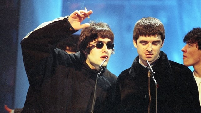 Liam and Noel Gallagher at The Brit Award in 1995. Photo by JMEnternational/Getty Images.
