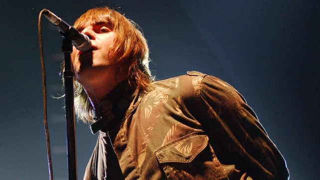 Liam Gallagher performs at the Point Theatre Dublin, 2003. Photo by Getty Images.