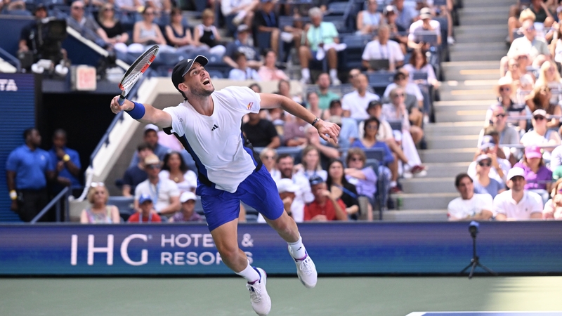 Dominic Thiem in action for the last time at the US Open