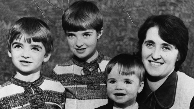 Family portrait of the Gallagher family in the mid 1970's. L-R Noel, Paul, Liam and Mum Peggy Gallagher. Photo by Dan Callister/Liaison.