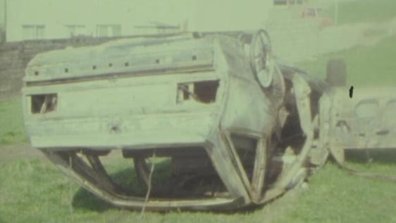 Car stolen and burnt out, 1984