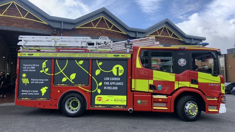 The fire engine is the first emergency service vehicle in Ireland powered by hydrotreated vegetable oil