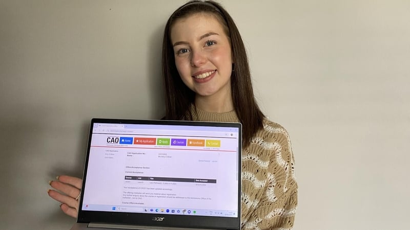 Amy with her CAO offer...