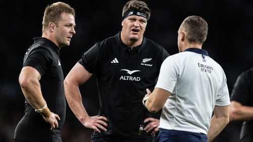 Scott Barrett (C) and former skipper Sam Cane (L) are back in the XV