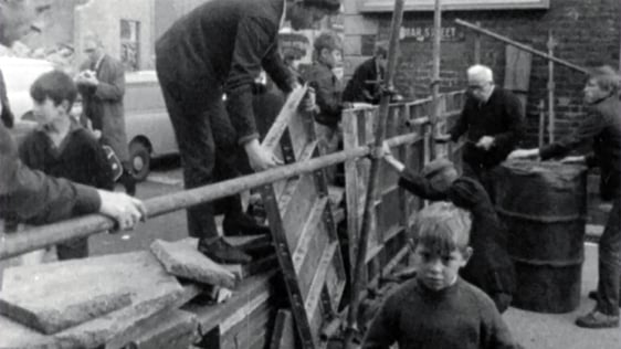 Residents of Omar Street in Belfast remove barricades in 1969.