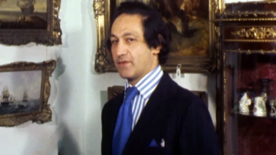 Antiques Dealer Leonard Kaitcer at the Rodman Galleries in Arthur Street, Belfast, 1974.