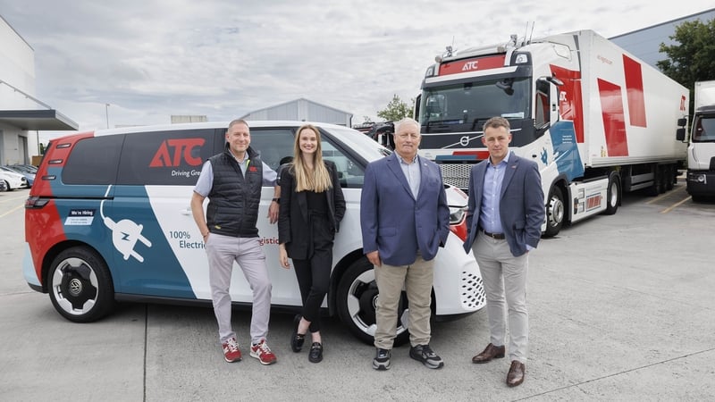 Rainer Hoerbst, Lize Simon, Alan Young, and Keith Young, at the launch of ATC's zero emissions fleet