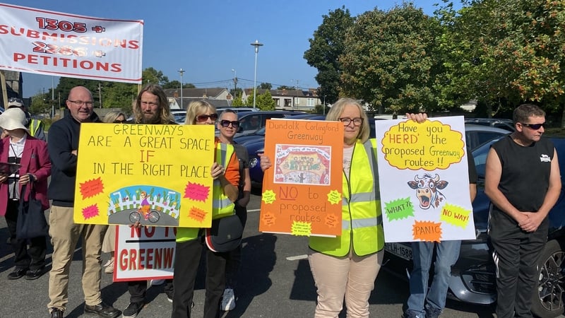 A large crowd of campaigners and supporters gathered outside Louth County Council offices