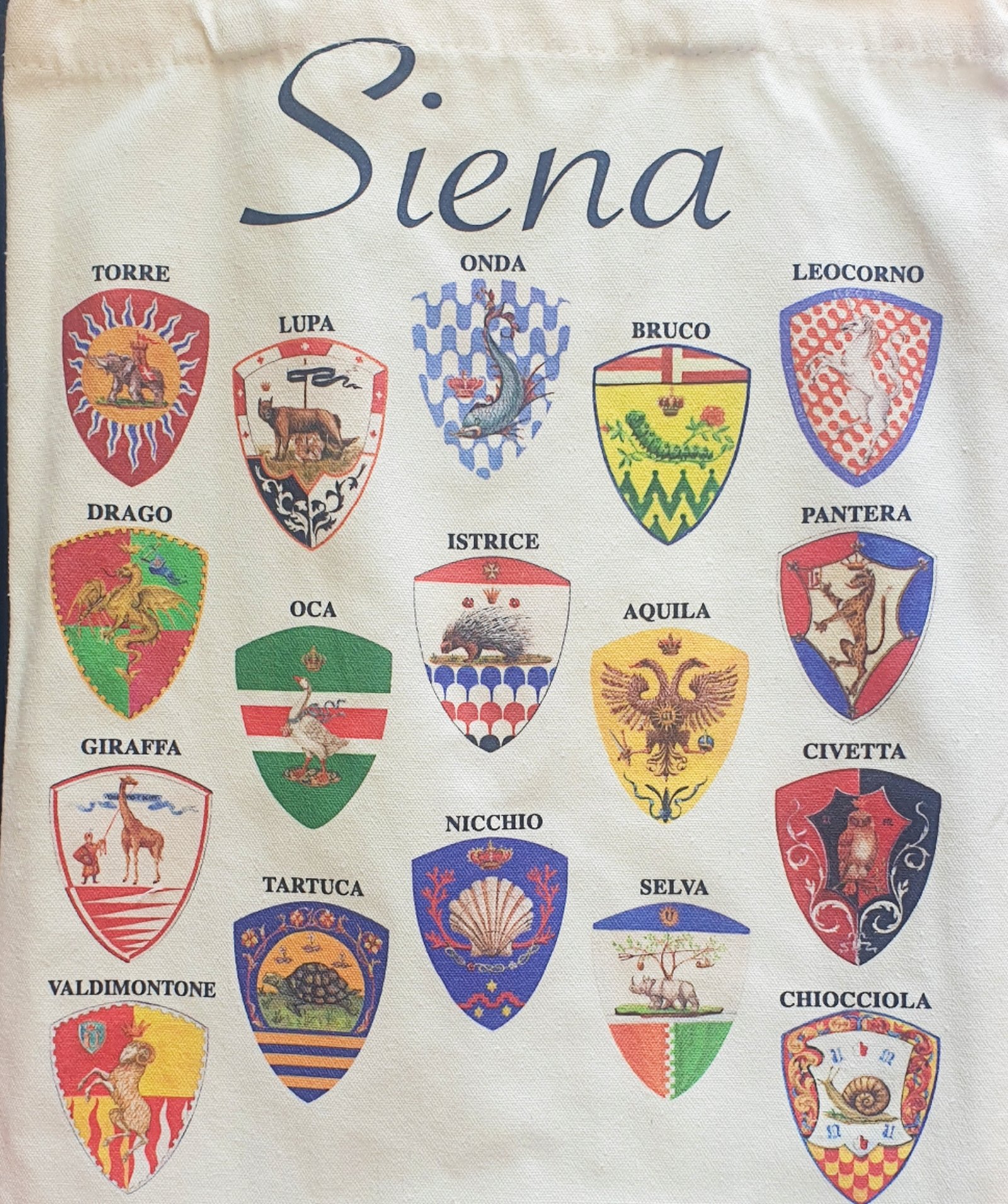 The emblems of the contrade