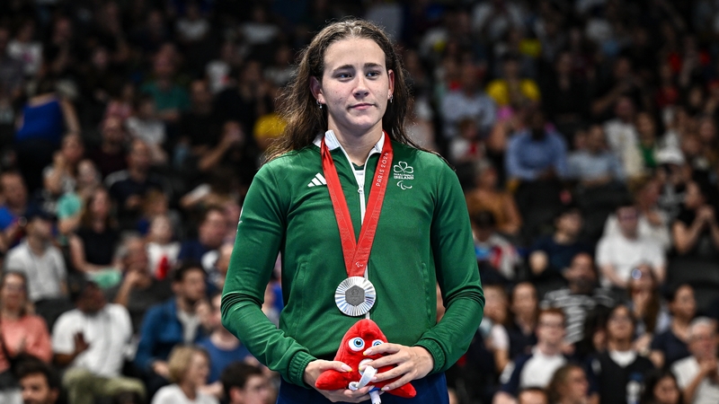 Róisín Ní Riain after receiving her silver medal