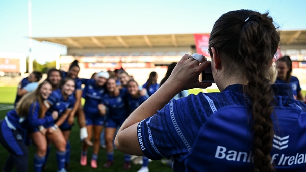 Leinster players celebrate their Interpro victory