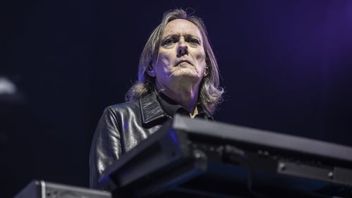 Roger O'Donnell (pictured on stage in California in April 2023) - Told fans he is "fine and the prognosis is amazing"