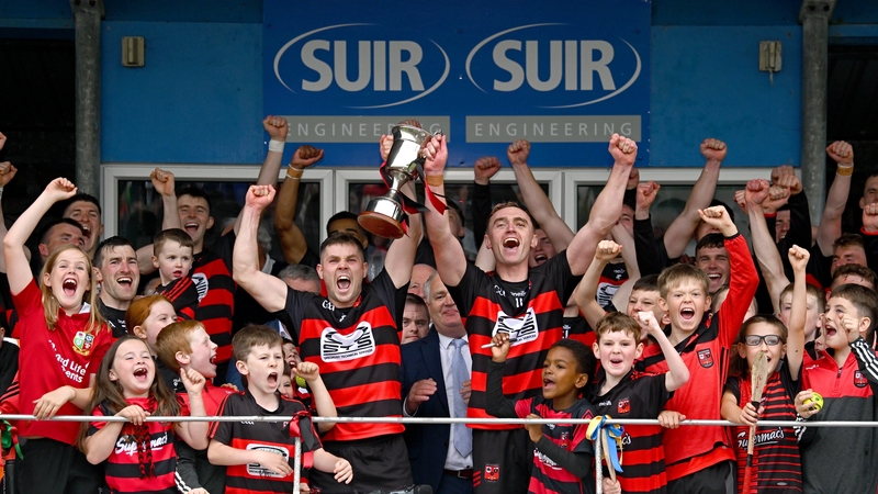 Ballygunner joint captains Conor Sheahan, left, and Pauric Mahony lift the Waterford News and Star Cup after their side's victory