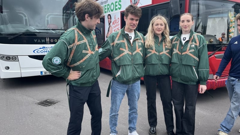 Gold medallists Paul O'Donovan and Fintan McCarthy, along with fellow Olympians Aoife Casey and Emily Hegarty