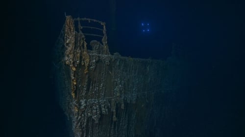 A five-metre section on the port side of the ship's bow has fallen to the ocean floor (Credit: RMS Titantic Inc)