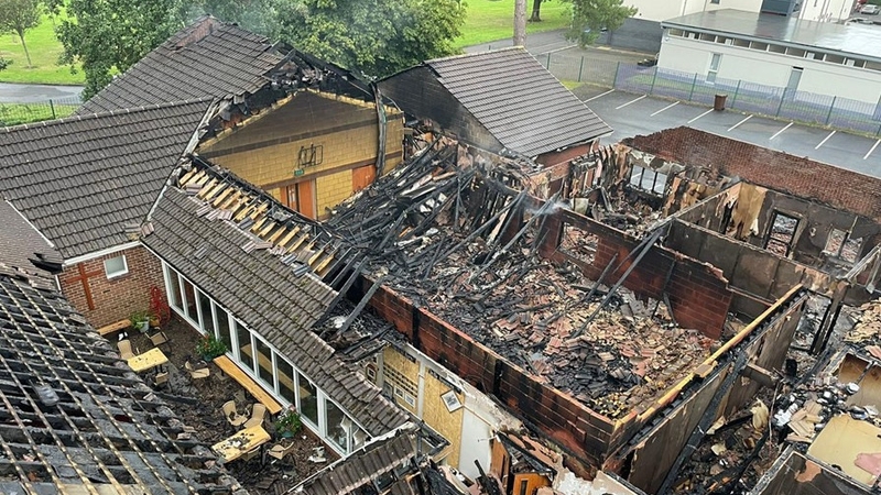 The scene at Greenisland following the blaze (Image: NIFRS)