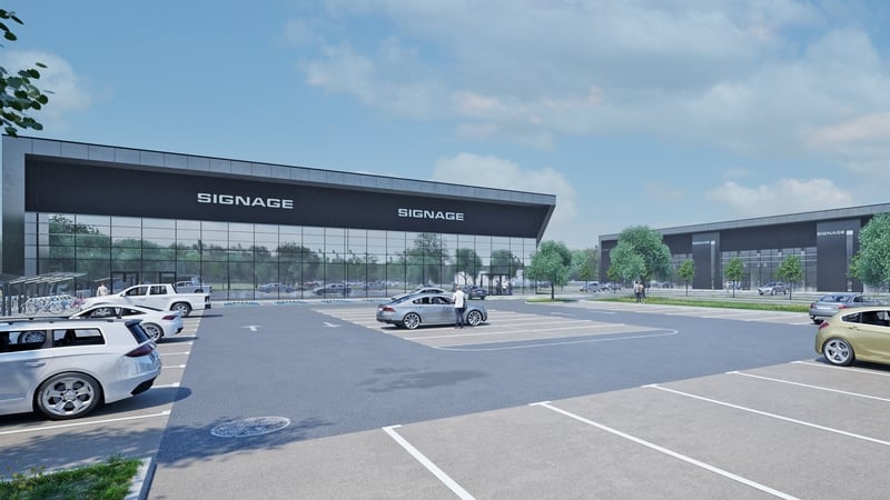 An artist's impression of the two new buildings planned for the Shannon Airport Business Park